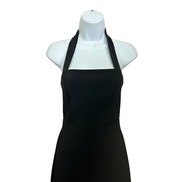 Soprano Black Halter Jumpsuit Sz S Wide Leg Pants Thick Stretch Romper Stretch - Picture 3 of 6